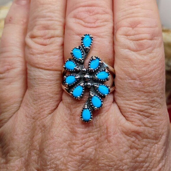Carolyn Pollack American West Sleeping Beauty Turquoise Sterling Ring Size 9 - Picture 2 of 7